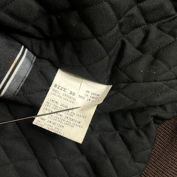 Bogner Bomber Jacket Mens 36 Brown Faux Suede Vegan Quilted Lined Full Zip Snap - Picture 10 of 16